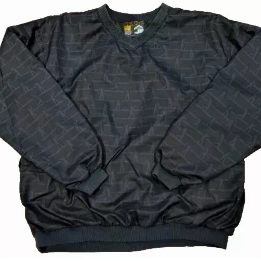 Vtg Forresters Pullover Windbreaker Jacket XL All Over Golf Print Made In USA